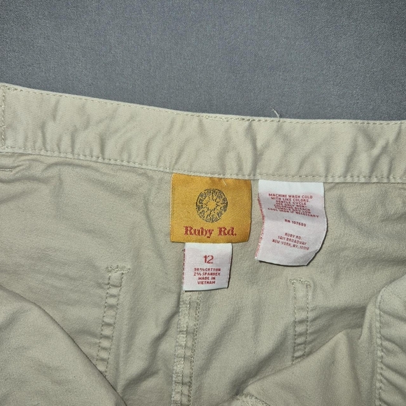 Ruby Rd. Beige Button-Accent Capris - Picture 2 of 4